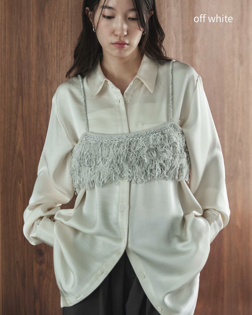 ハンドウォッシャブル】フリンジニットビスチェ | ファッション通販