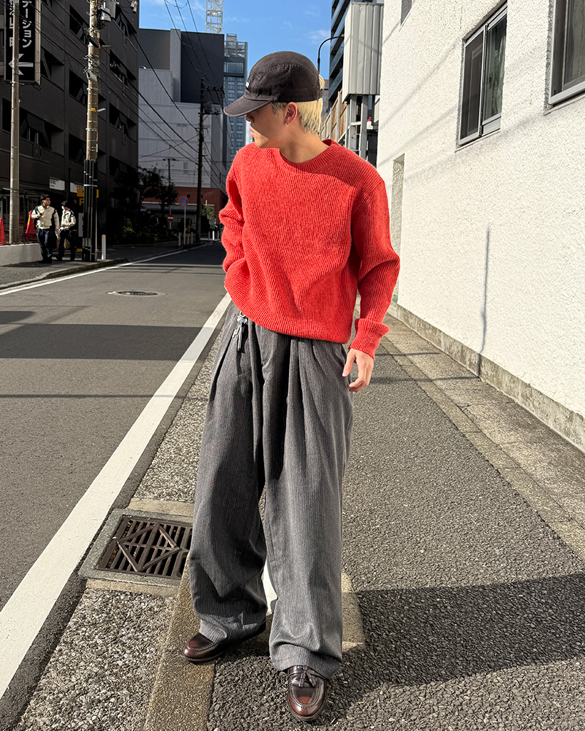 ピンタックヘリンボーンワイドスラックス | ファッション通販サイト NUGU