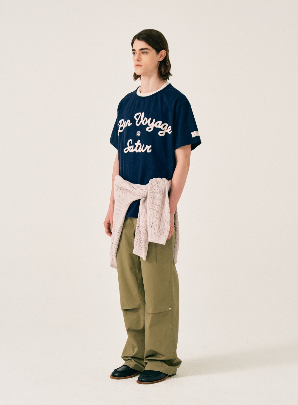 Satur Logo Voyage T-Shirt - Navy Pink | ファッション通販