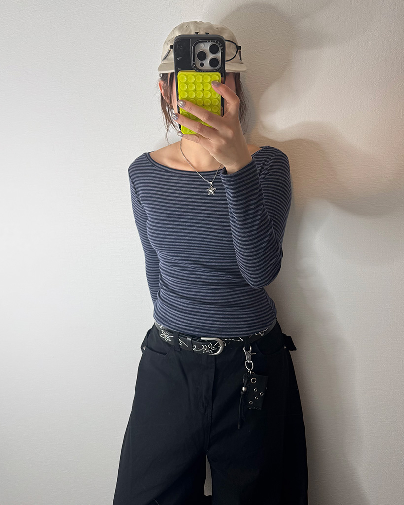 ボーダー ボートネックTシャツ