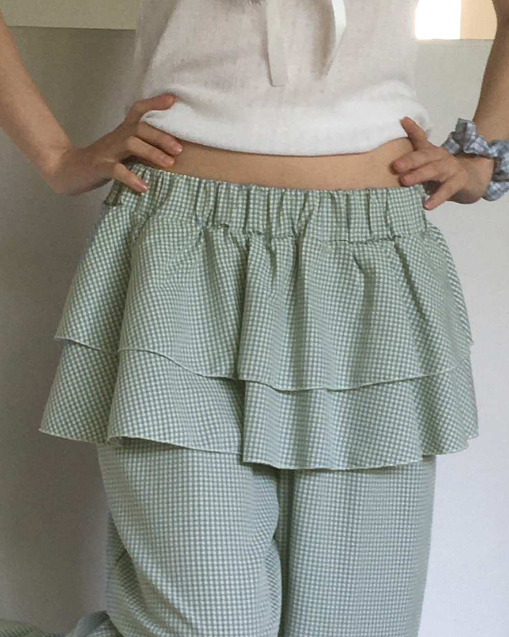 NULLUS ヌルース　24aw チェック柄 レイヤードスカートパンツ NULLUS ヌルース 24aw チェック柄 レイヤードスカートパンツ