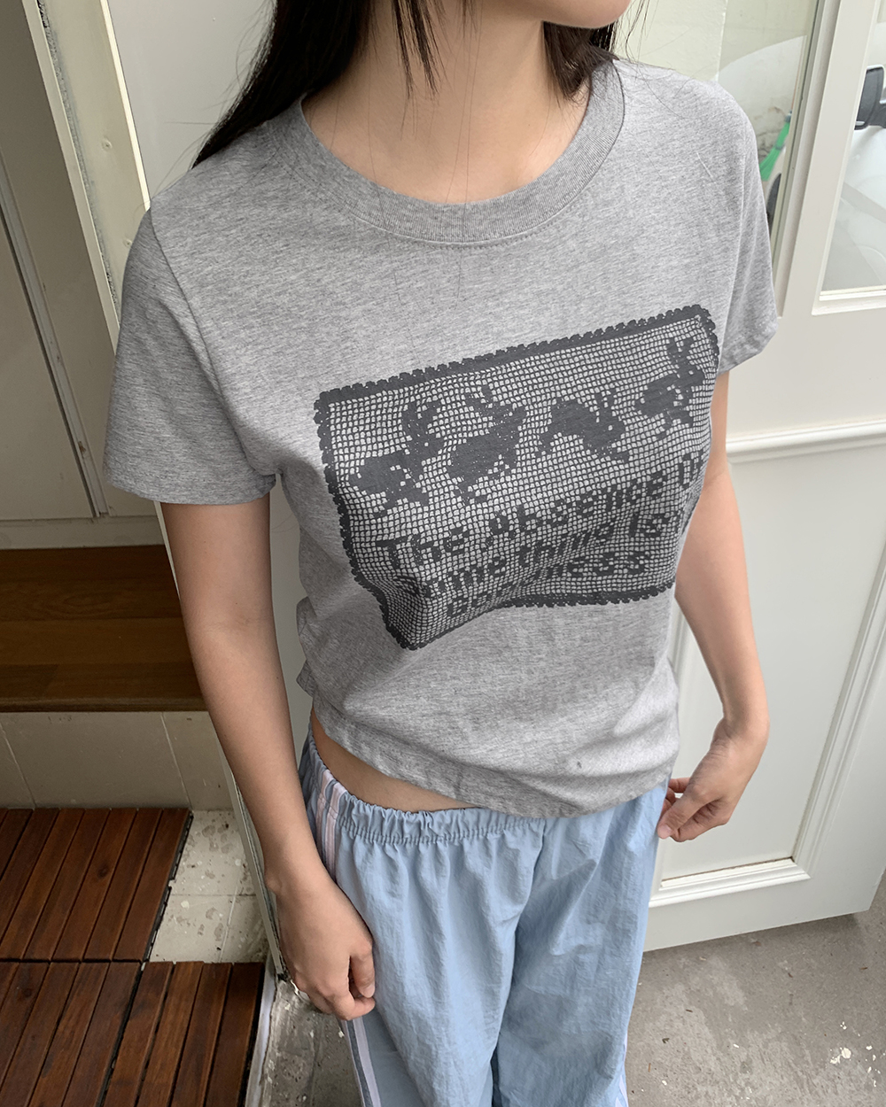 レースプリント半袖Tシャツ | ファッション通販サイト NUGU