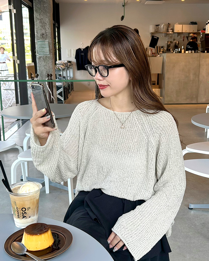 1週間限定【nugu】モヘアリボンパフニット ホワイトシースルードット2点セット yuiさんコラボ＞シアーモヘアニットプルオーバー（ニット