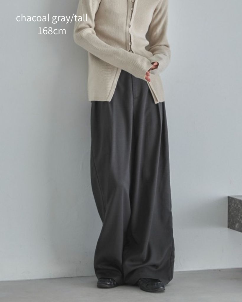 【4size展開/セットアップ可】ダブルタックワイドスラックス