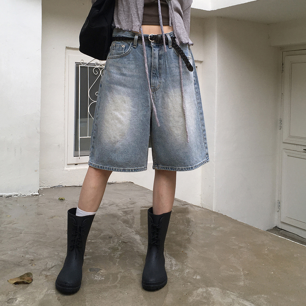 ウォッシュ5分丈ハーフパンツデニム | ファッション通販サイト NUGU