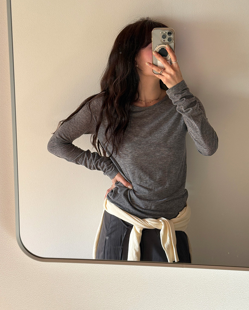 テンセルロングスリーブTシャツ