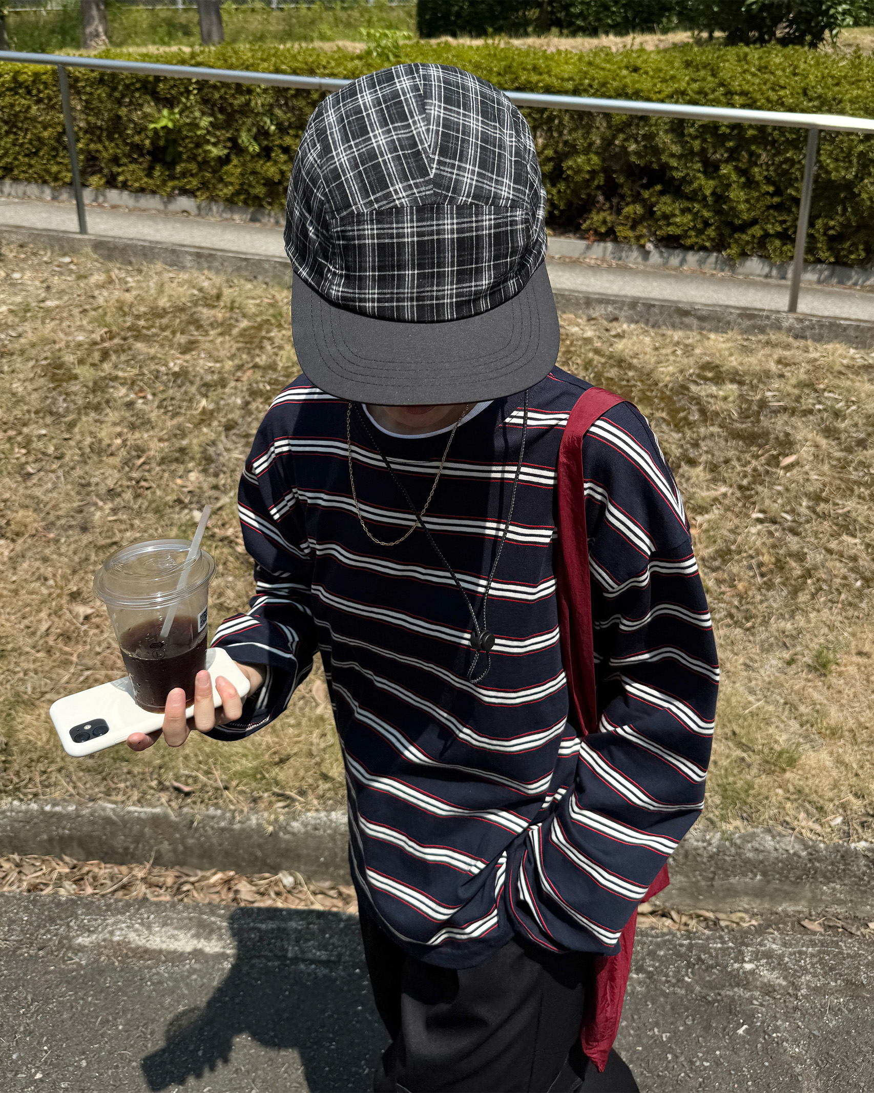 ドローコード付きチェックキャップ | ファッション通販サイト NUGU