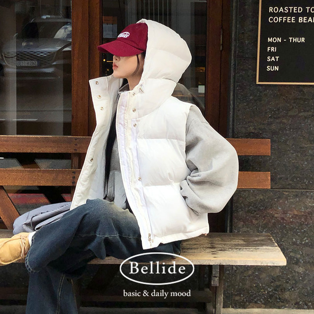 ORIGINAL) フード付き、ストリングダウンベスト | ファッション通販