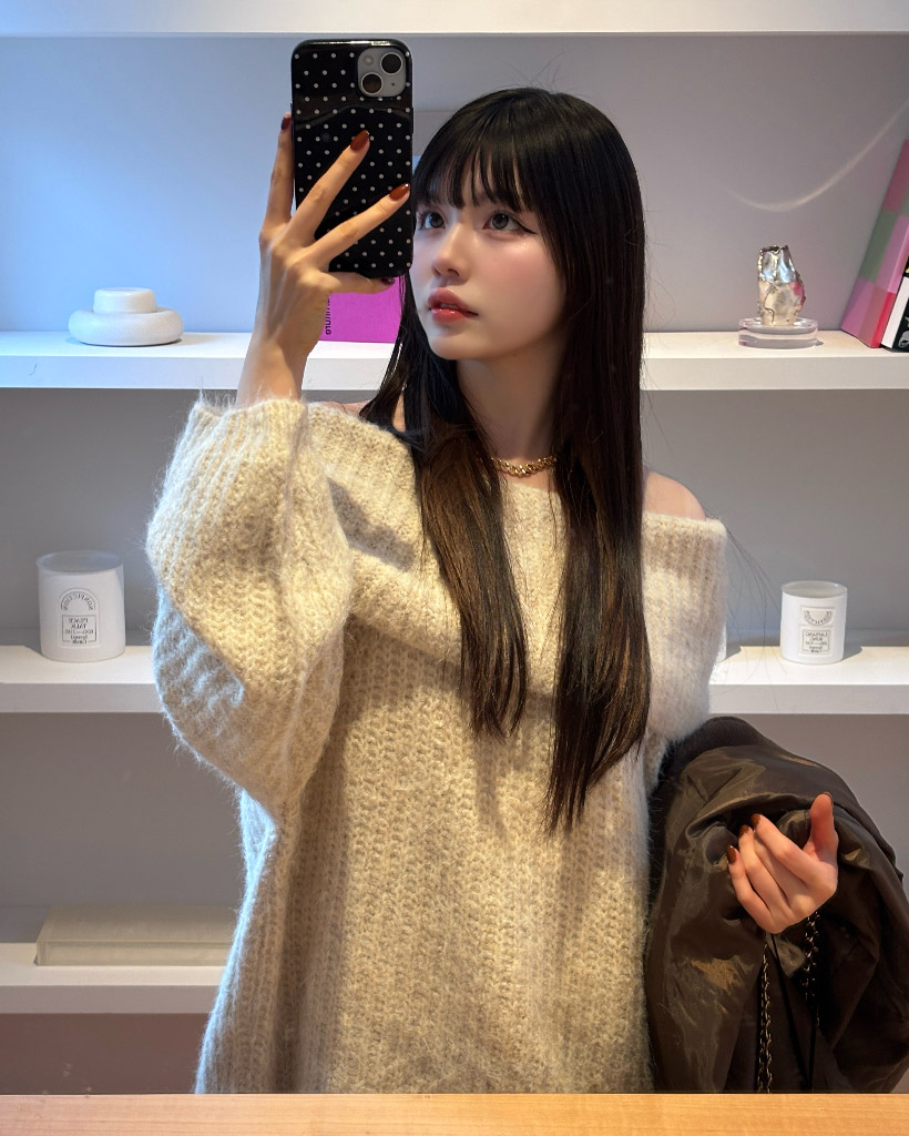 オーバーフィットオフショルダーニット | ファッション通販サイト NUGU