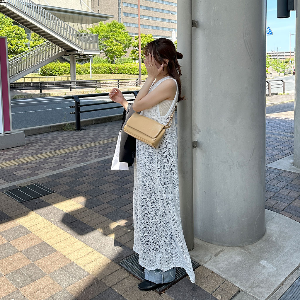 パンチングロングニットワンピース | ファッション通販サイト NUGU
