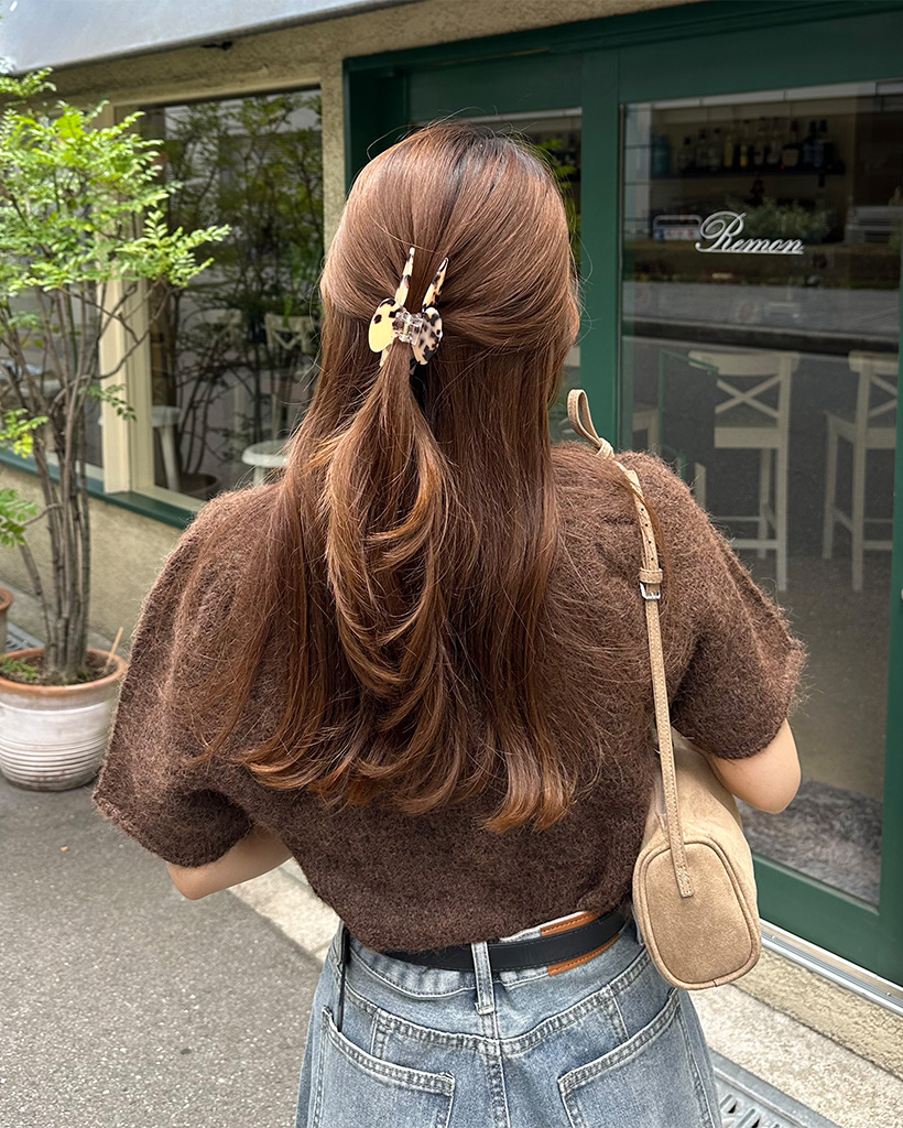 luijewelryヘアクリップ レオパードハーフサークルヘアクリップ | ファッション通販