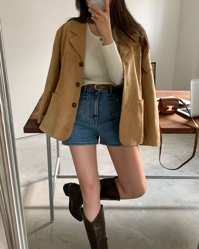 ORIGINAL) ペッパー、フロントポケットデニムショートパンツ