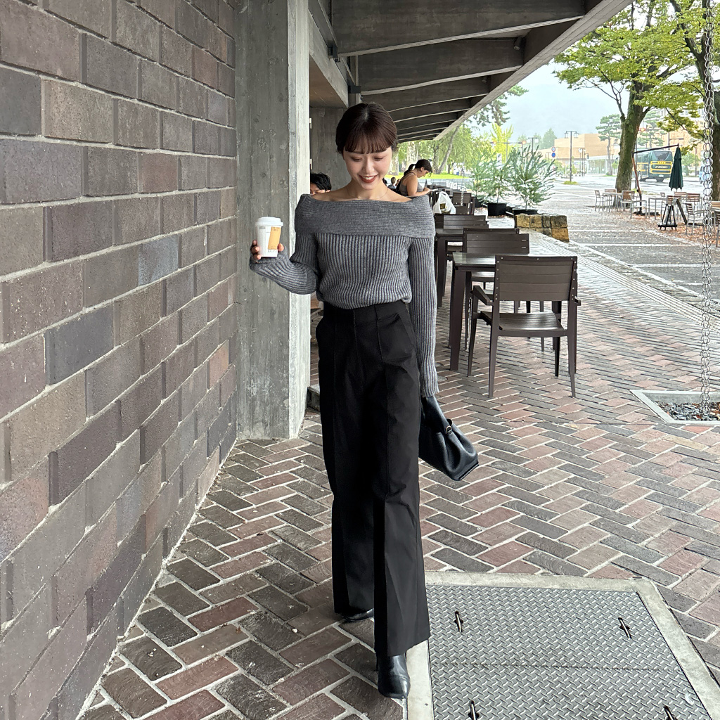 オフショルリブニット | ファッション通販サイト NUGU