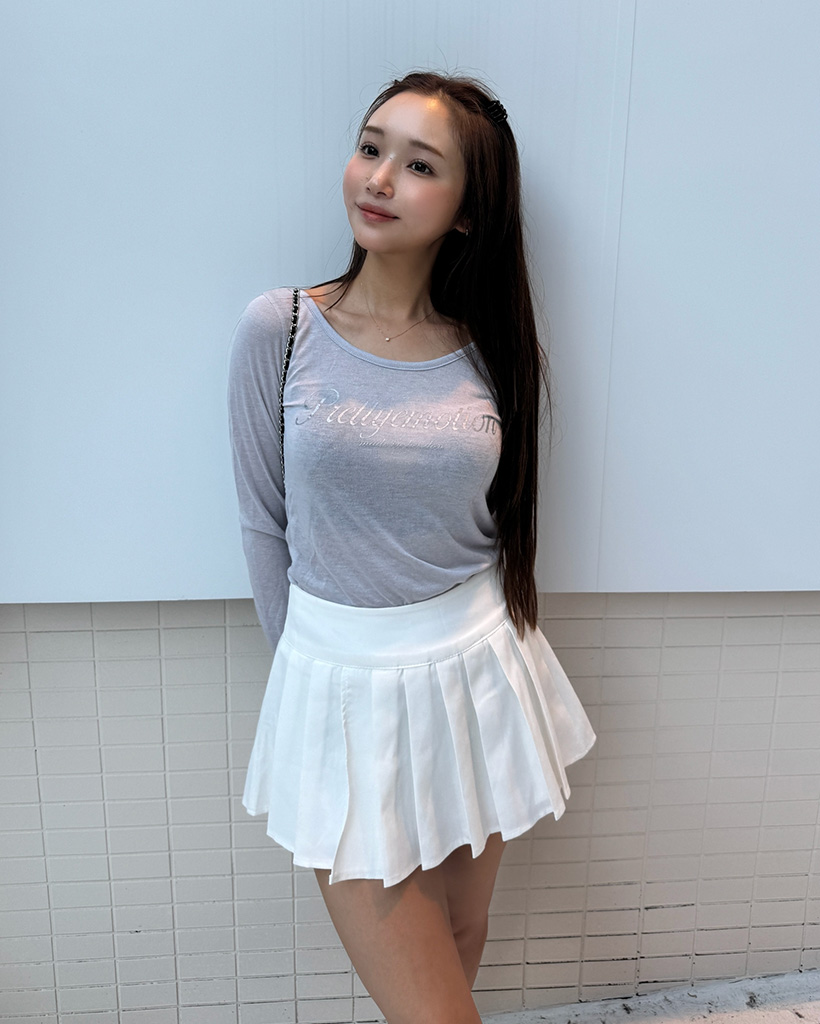 6059【美品】ムータマリン　ミニスカート　インナーパンツ付き　ホワイト　ゴルフ 6059【美品】ムータマリン ミニスカート インナーパンツ付き