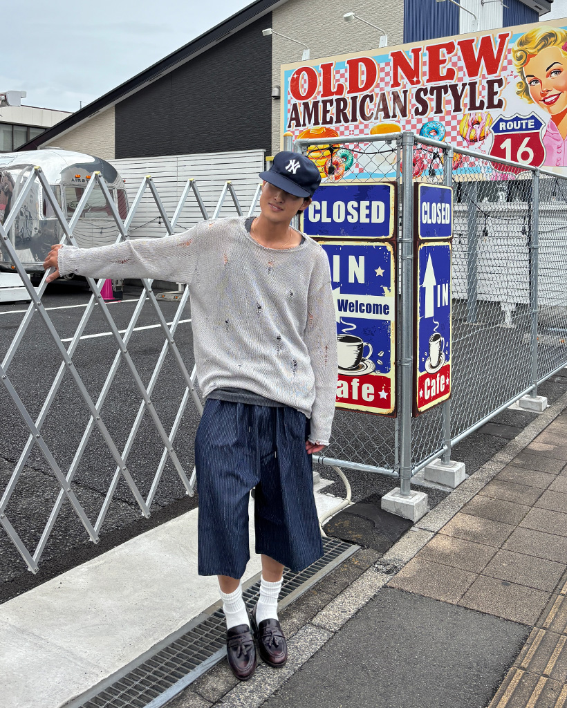 カーペンター　ストライプド　アンセアス　120 ストライプカーペンターバミューダパンツ | ファッション通販