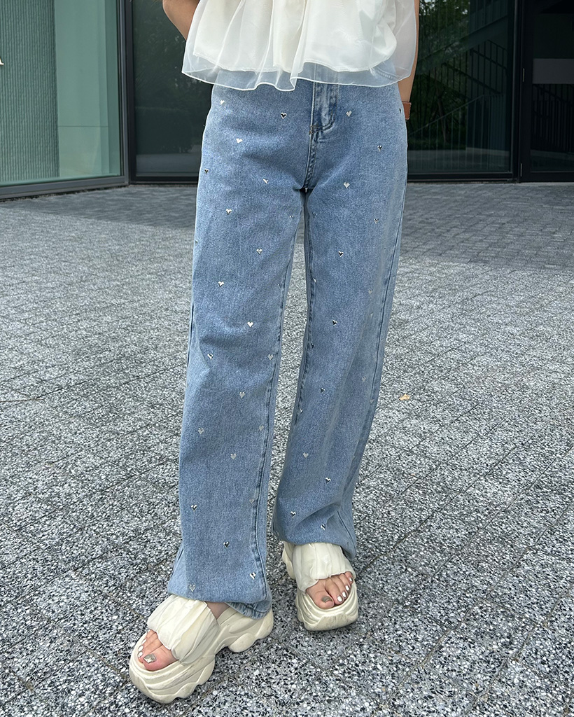 ハートスタッドデニムパンツ | ファッション通販サイト NUGU