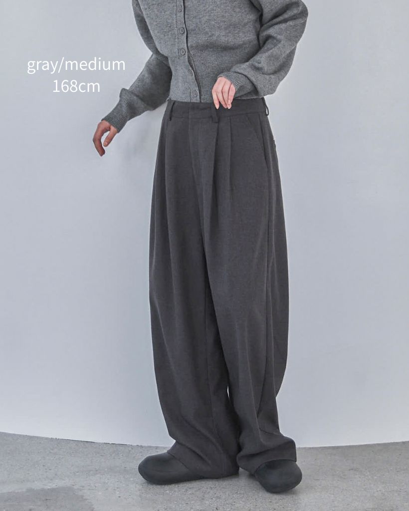 ウールライクダブルタックパンツ