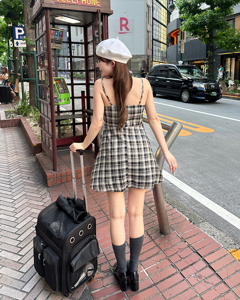 美品✨ヘイヘイ あのちゃん着用 ティアード チェック リボン