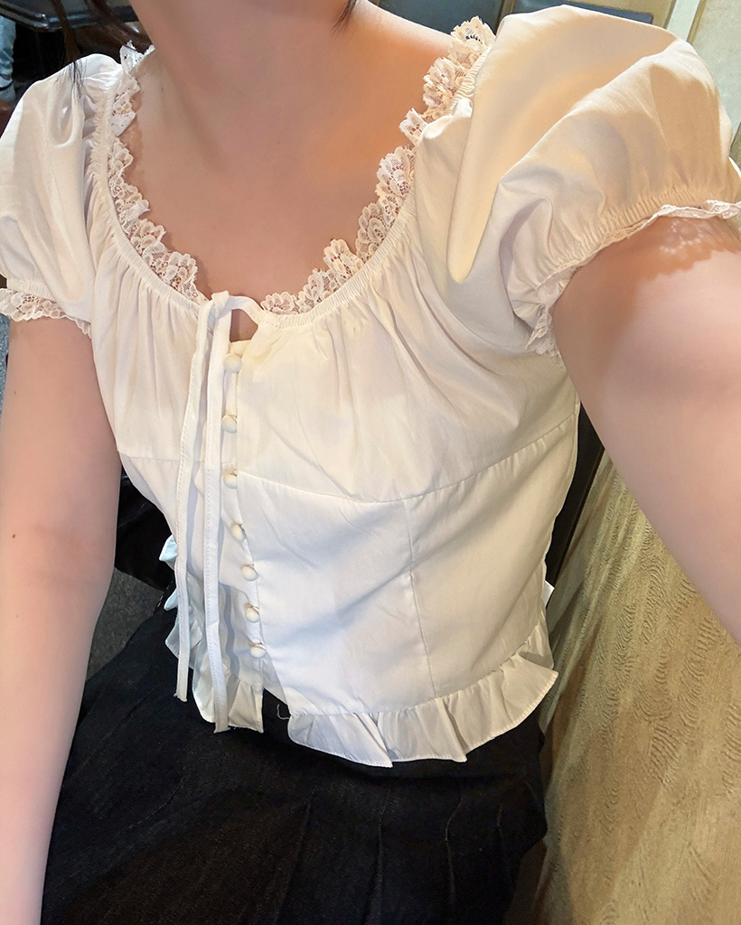 naaa♡レース被布 レースクロップドブラウス | ファッション通販サイト NUGU