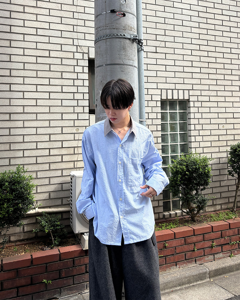 襟バイカラーシャツ | ファッション通販サイト NUGU