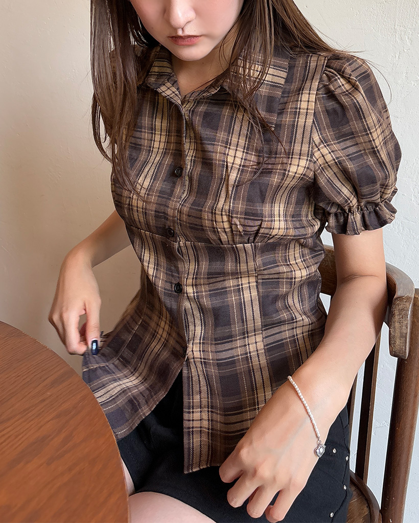 チェックフリルブラウス | ファッション通販サイト NUGU