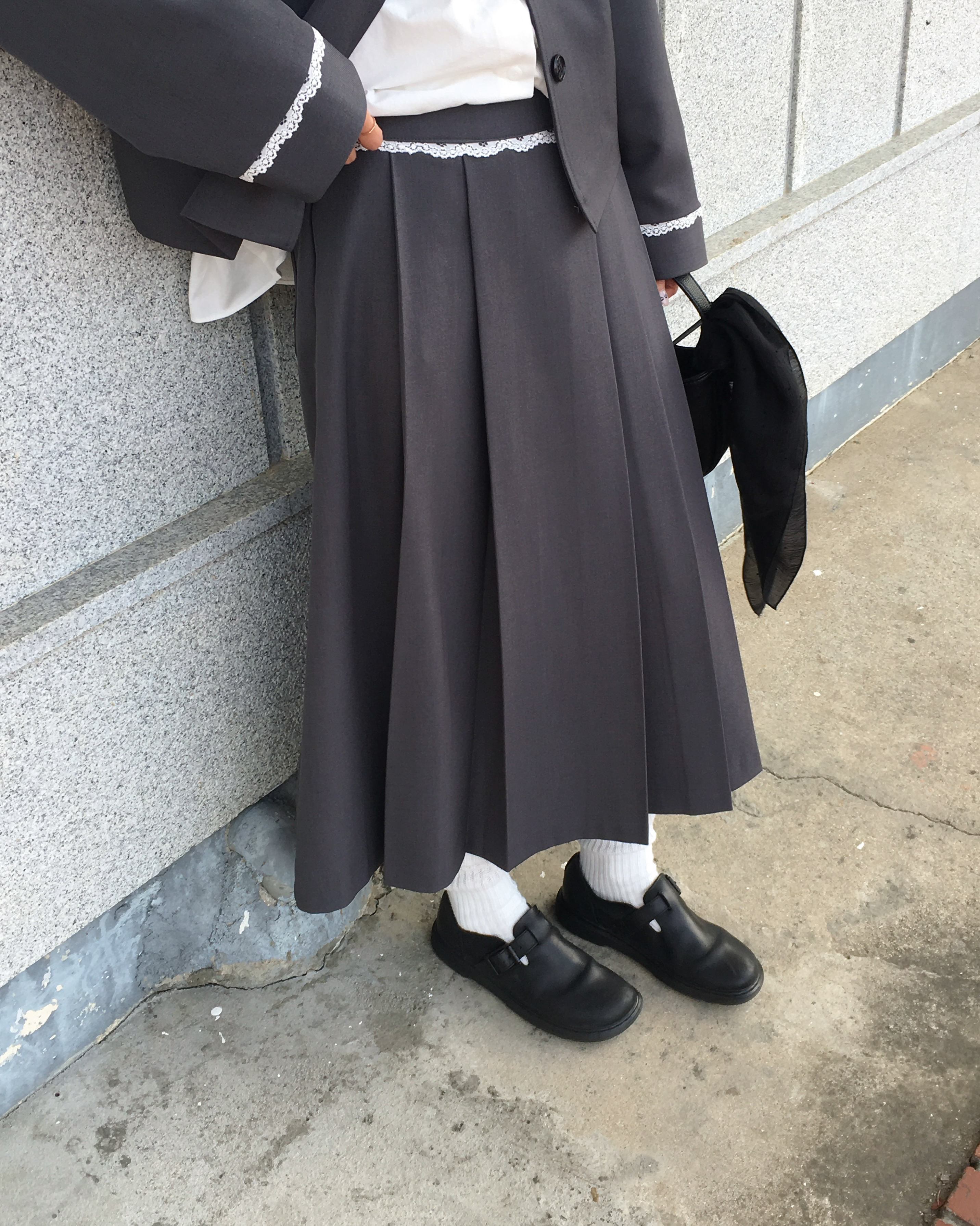 斜めストライプアシンメトリーミドル丈スカート | ファッション通販