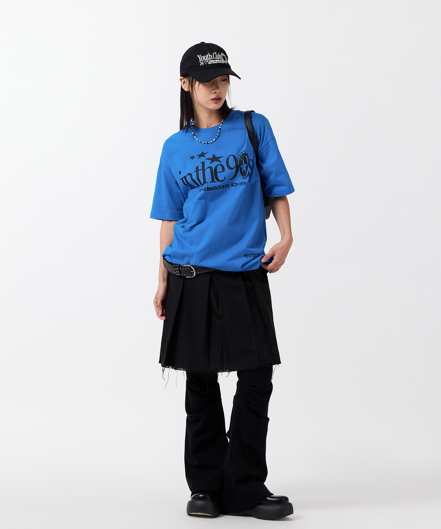 In The Ninetieth Graphic Overfit T-shirt - CYAN