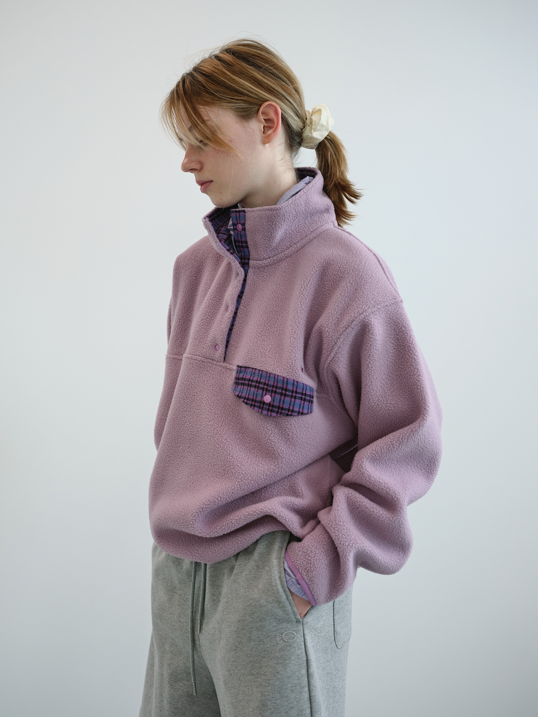 11月中旬入荷) Retro Snap Fleece Anorak (Lavender) | ファッション