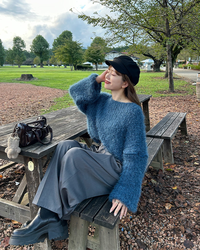 ロングスリーブシャギーニット | ファッション通販サイト NUGU