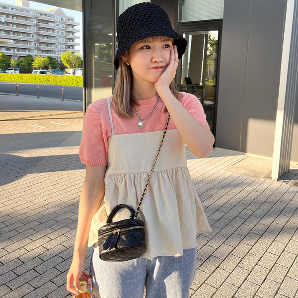 ANAYI 「ANAYI」 半袖ニット 38 ベージュ レディース : ZOZOTOWN