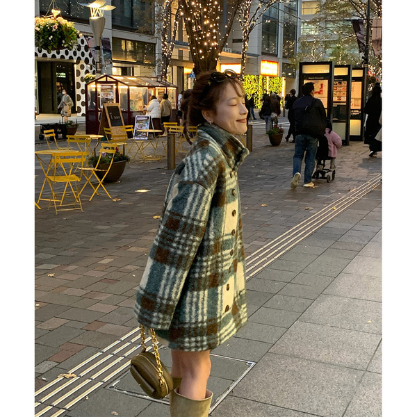 NUGU 秋冬　チェック　コート チェックダウンコート | ファッション通販サイト NUGU