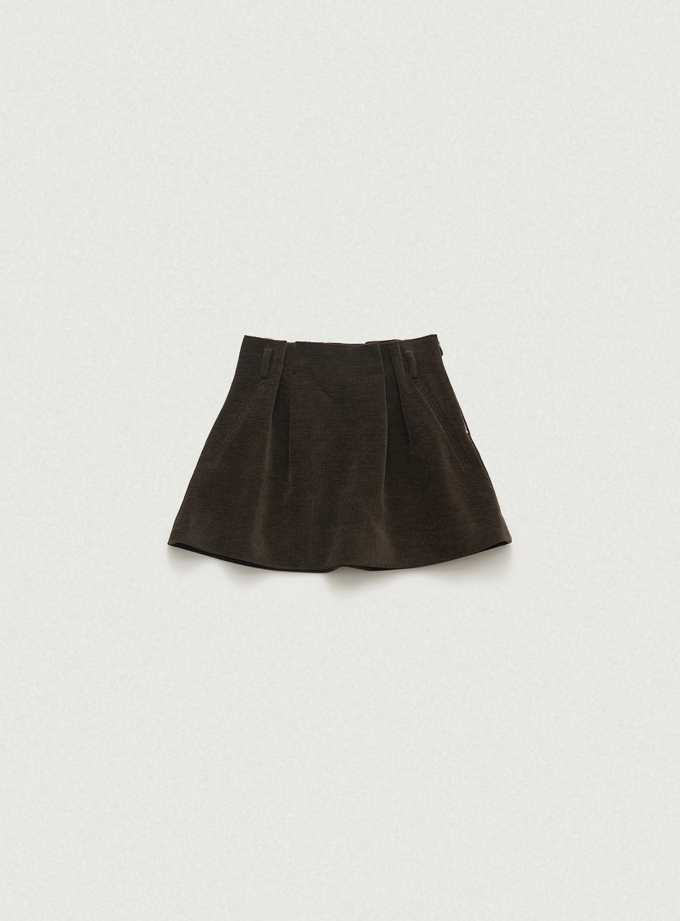 Corduroy Velvet Mini Skirt_Brown