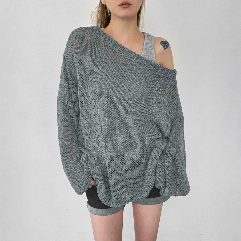 ニット セーター 「MADE」 レレットサマーボートネックオーバーフィットニット レディース MADE] レレットサマーボートネックオーバーフィットニット