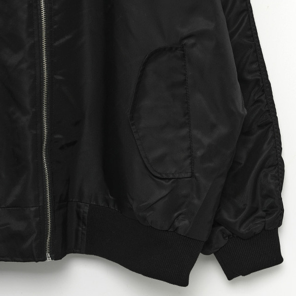 EGOIST 袖シャーリング ボリュームMA-1 BLACK Ezick ma1 ma-1 Shirring sleeveボリュームチュールMA1