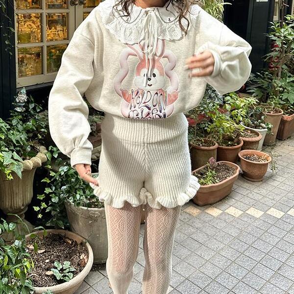 ウールニットフリルショートパンツ | ファッション通販サイト NUGU