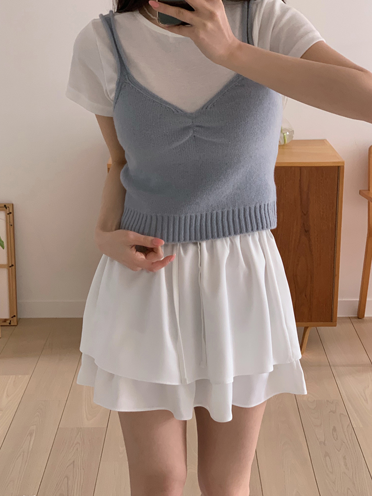 サテンフレアゴムミニスカート | ファッション通販サイト NUGU