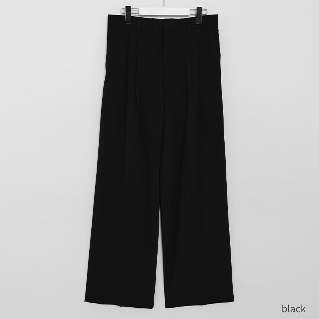 【COSYHARU】Maison two tuck back banding slacks fleur two tuck back banding wide slacks | ファッション通販