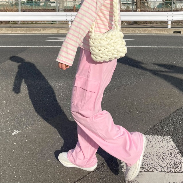 kolor カラー　カーゴパンツ　ピンクカモ　サイズ1 タイダイウエストカラーカーゴパンツ（全1色） / HWG1211