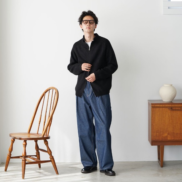 ピンタックワイドデニムパンツ | ファッション通販サイト NUGU