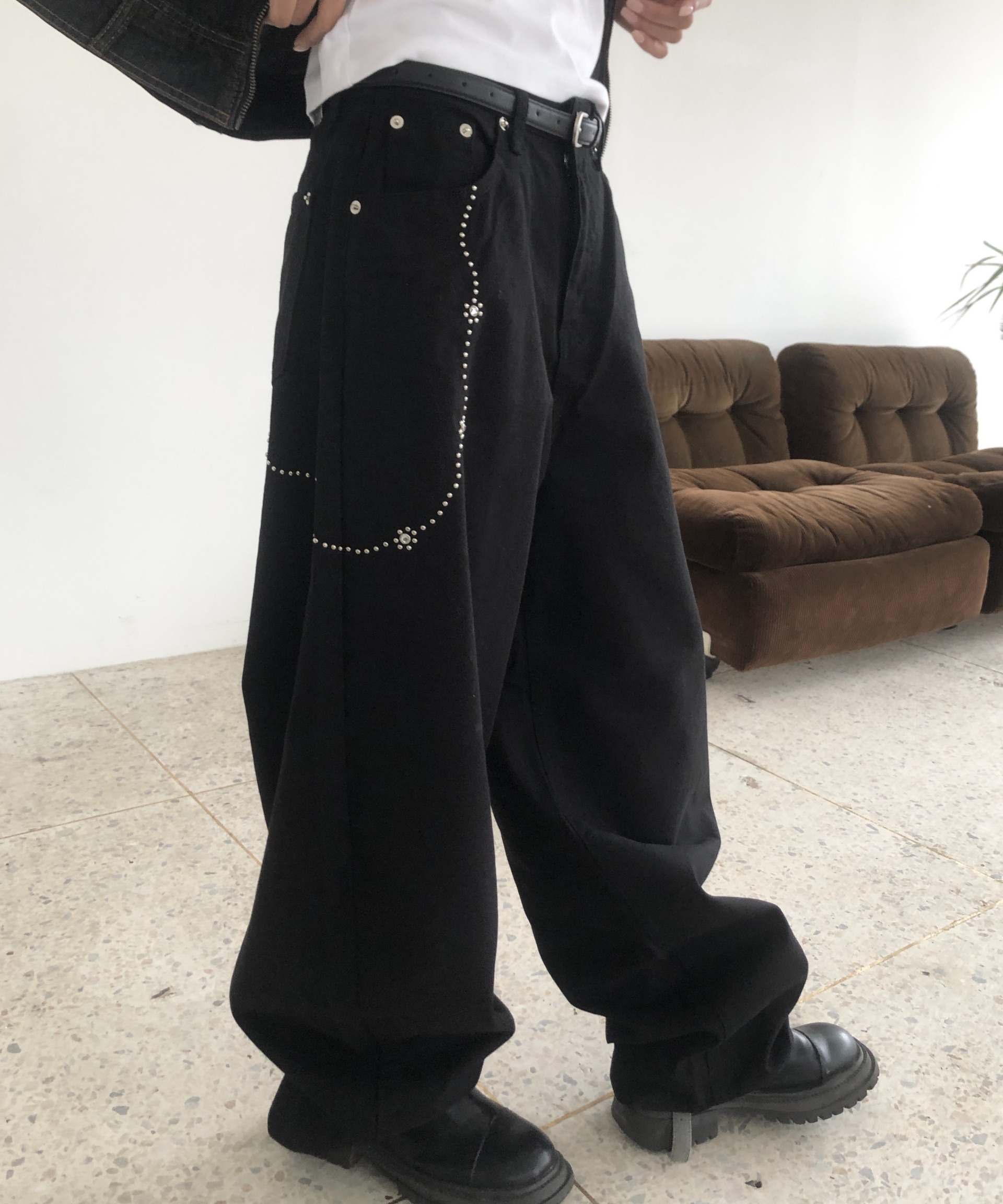 【ちゃちゃページ】 フラワープリント ストレートワイドパンツ FC25K056【Fano