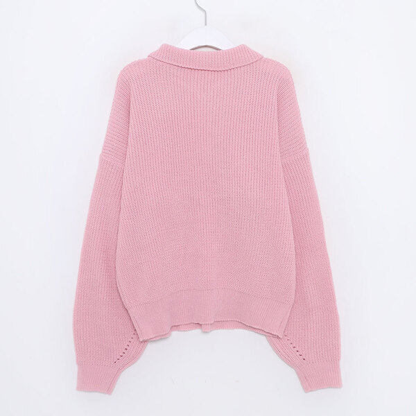 SALE) ルーズフィットハーフジップアップニット | ファッション