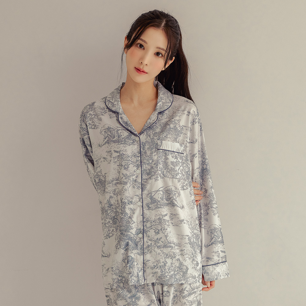 レディース ディエール モダールコットン 襟付き上下セット