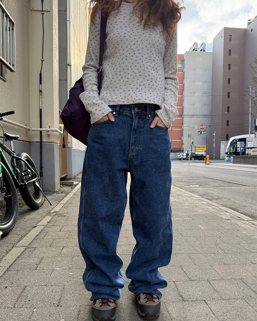 セミワイドデニムパンツ