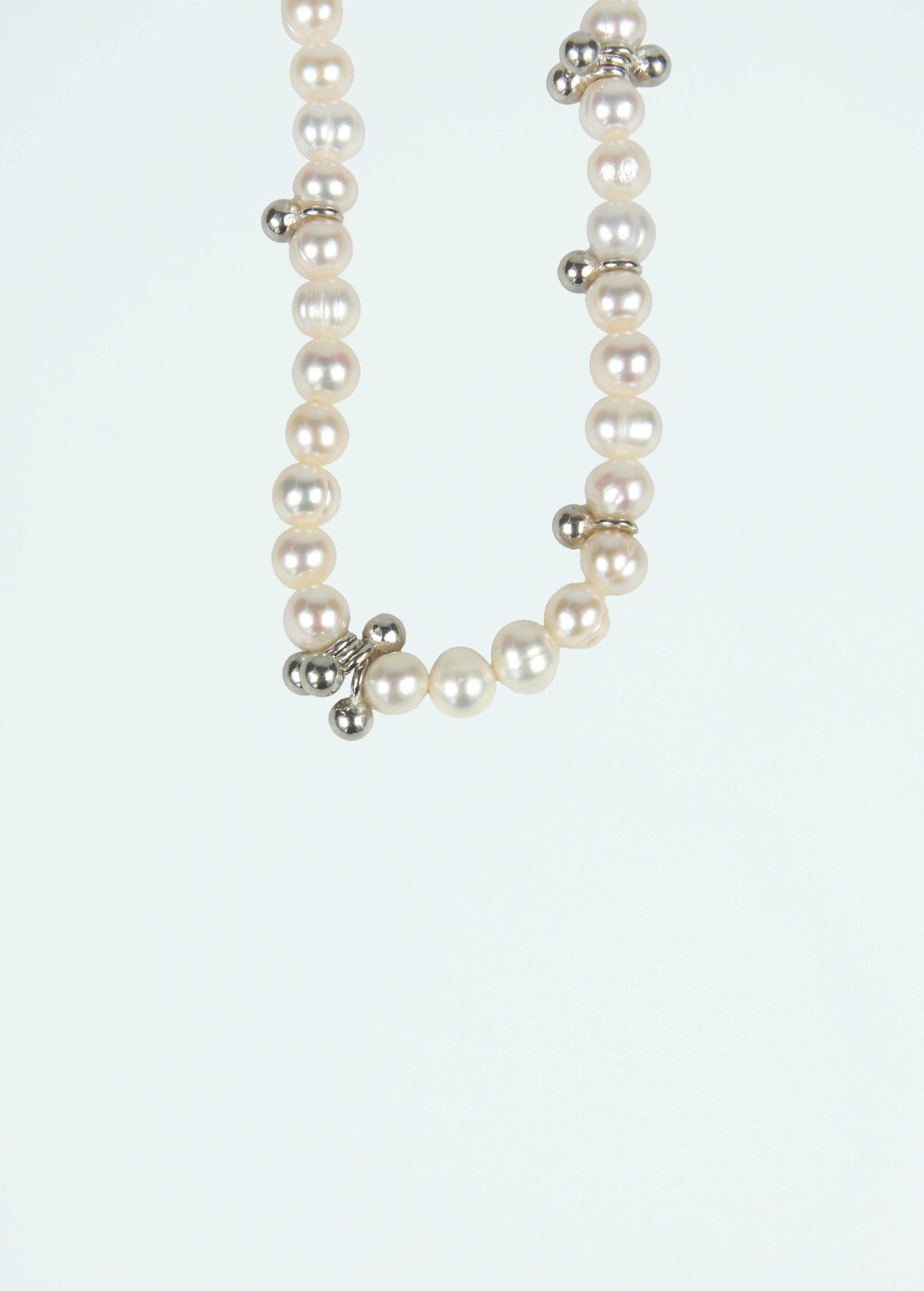 Dew pearl silver necklace