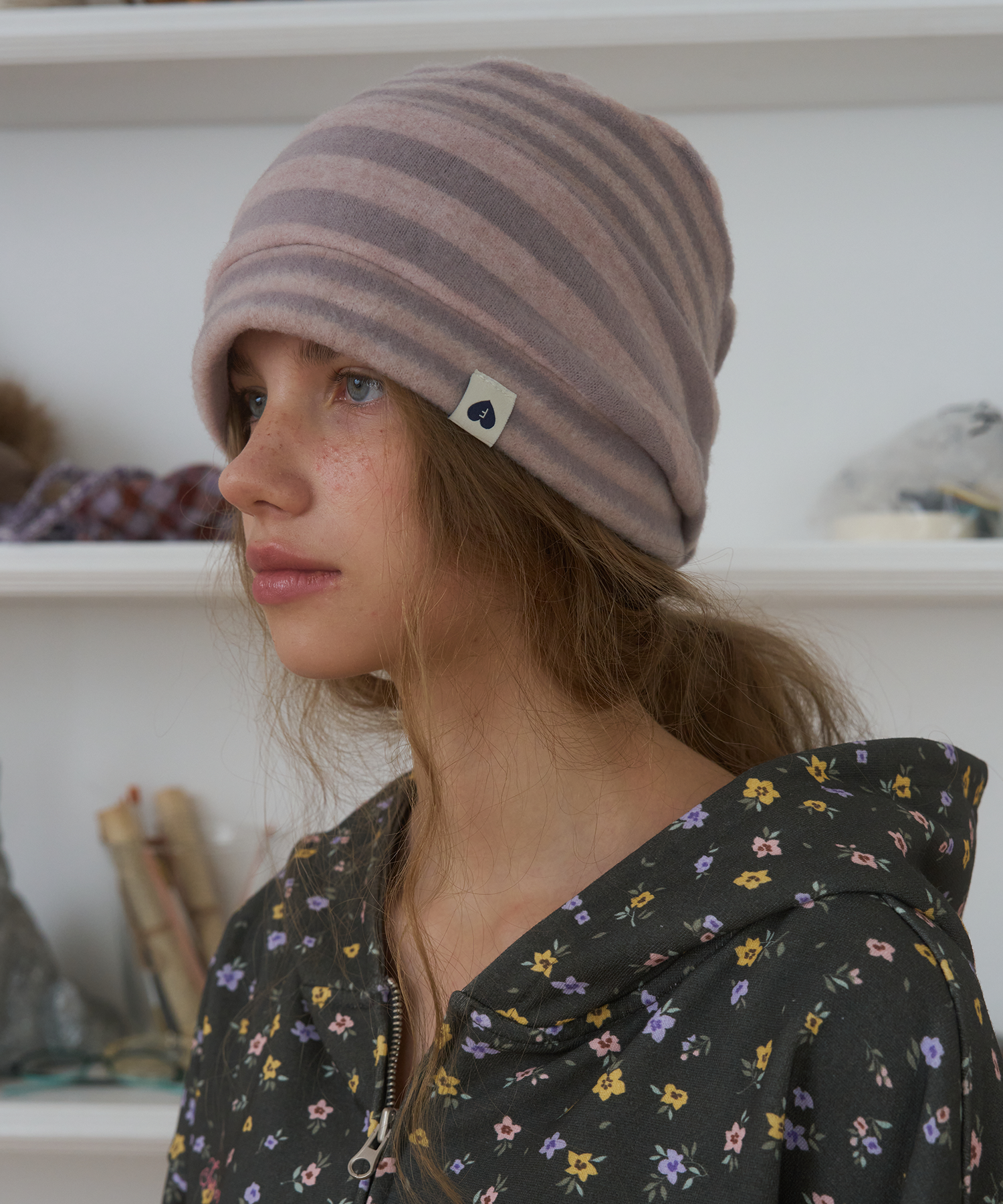 Soft Stripe Beanie, Pink