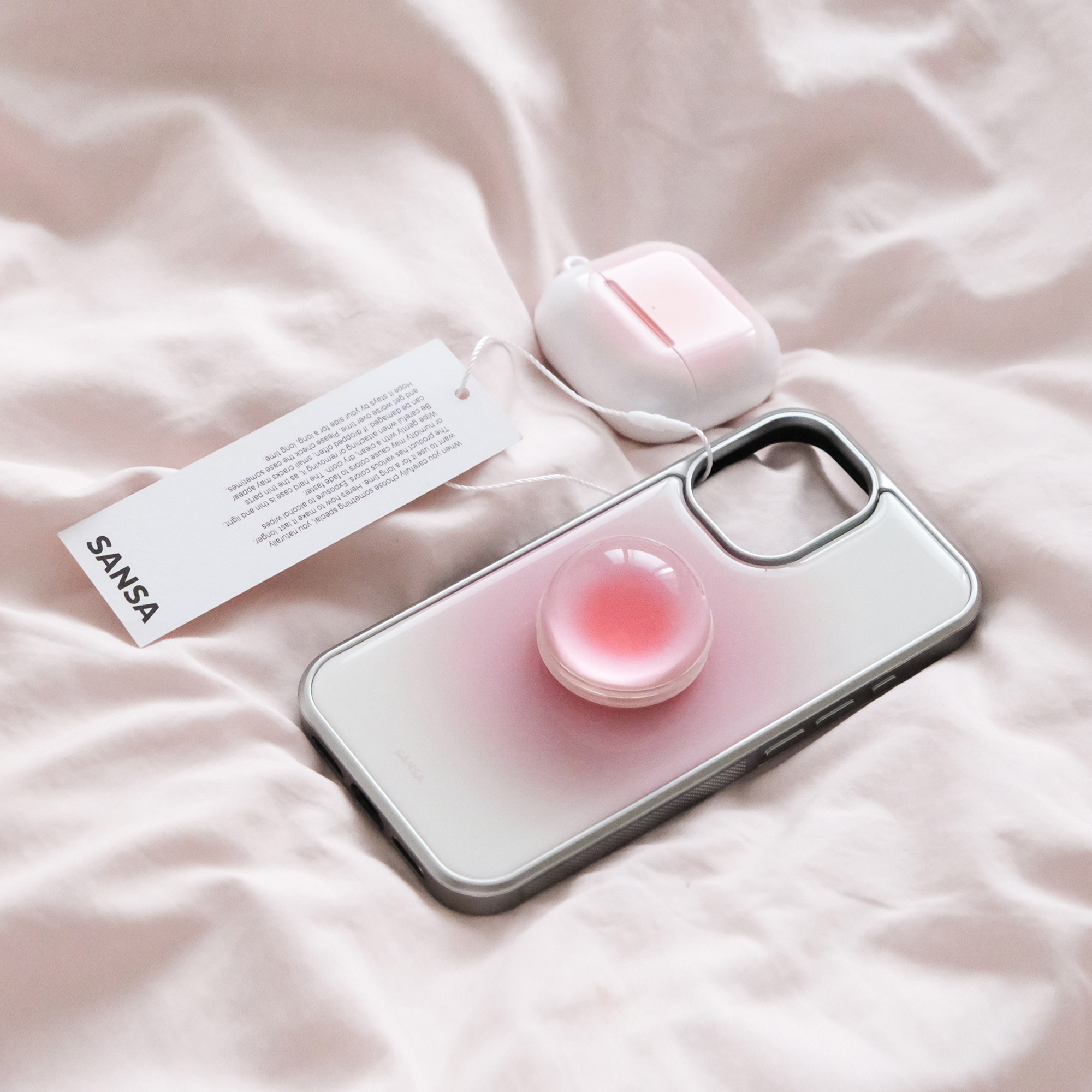 Morning Peach Bumper Phone Case (Silver)