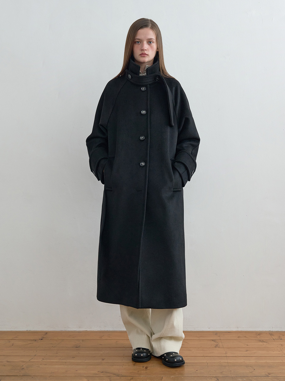 Wool Balmacaan Coat Black | ファッション通販サイト NUGU