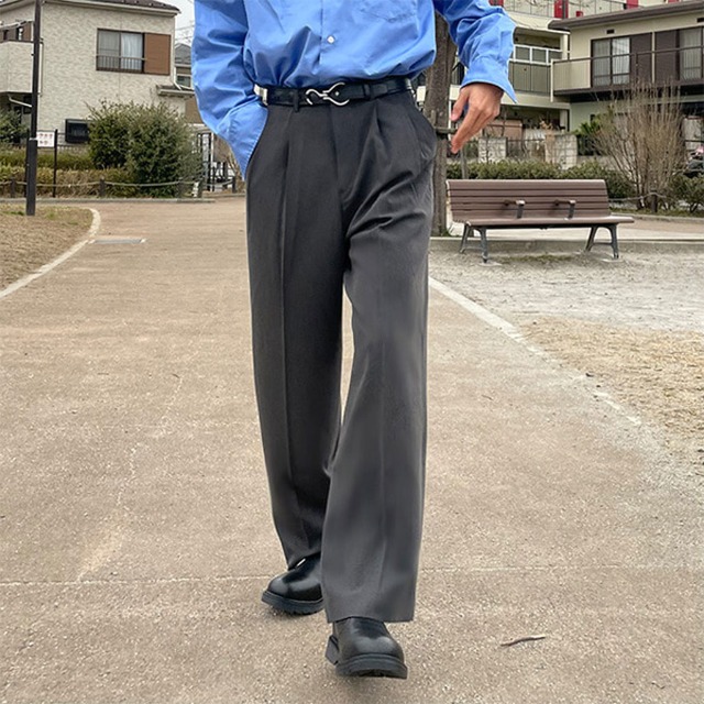 ベーシックタック入りワイドスラックス