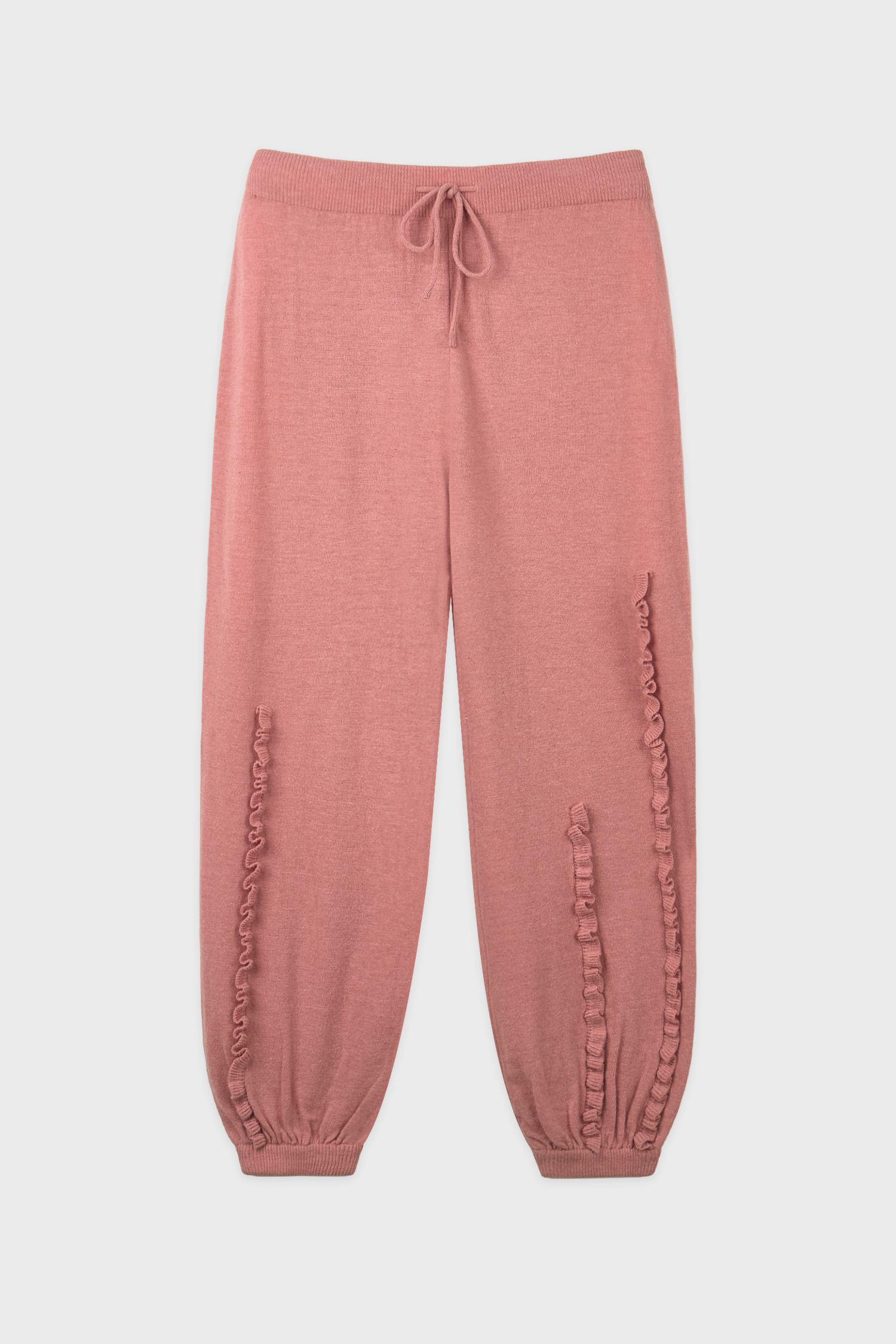 Ruffle Easy Pants (Dusty Pink)