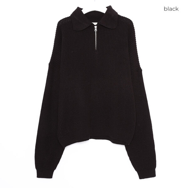 ユニセックス）カラーハーフジップアップニット | ファッション通販